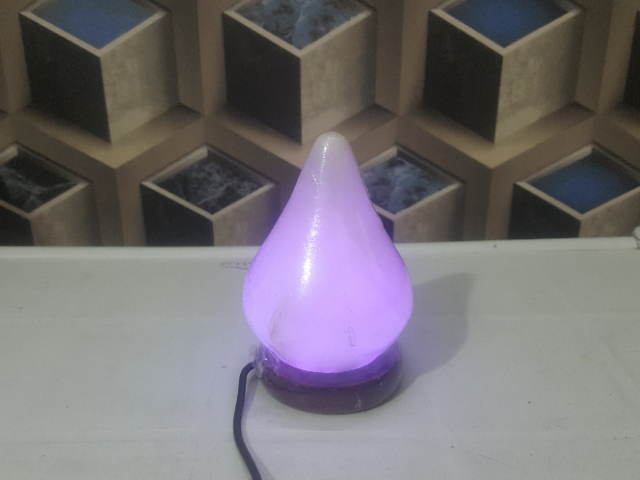 himalayan usb tear drop lamp large double led (white) with light